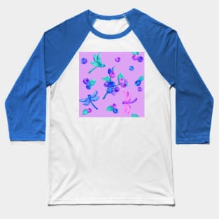 Blueberries and dragonflies Baseball T-Shirt